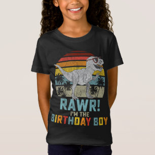 Birthday Boy Dino T Rex Dinosaur Boys Matching Fam T-Shirt