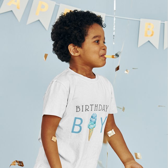 Birthday Boy Ice Cream Name Age Toddler T-Shirt (Creator Uploaded)
