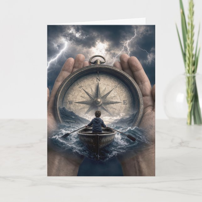 Birthday Boy in Rowboat Guided by a Compass Card (Front)