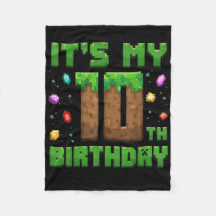 Birthday Boy Its My 10th Birthday Gamer Pixel Numb Fleece Blanket