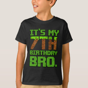 Birthday Boy It's My 7th Birthday Gamer Pixel Numb T-Shirt