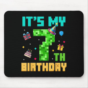 Birthday Boy Its My 7th Birthday Video Game Pixel  Mouse Pad