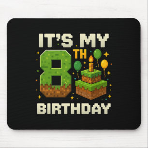 Birthday Boy It's My 8th Birthday Gamer Pixel Boy  Mouse Pad