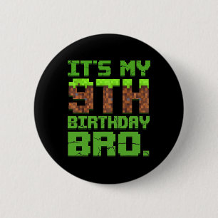Birthday Boy It's My 9th Birthday 9 Year Old Gamer 6 Cm Round Badge