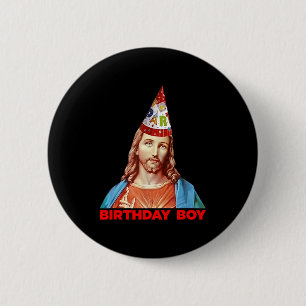 Birthday Boy Jesus Funny Christmas Party Hat 6 Cm Round Badge