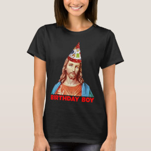 Birthday Boy Jesus Funny Christmas Party Hat T-Shirt