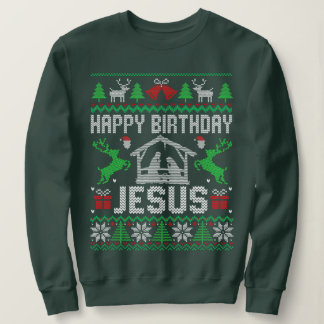 Birthday Boy Jesus Funny Ugly Christmas Sweatshirt