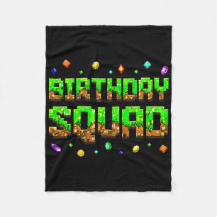 Birthday Boy Kid Birthday Squad Gamer Pixel Family Fleece Blanket
