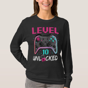 Birthday Boy Level 10 Unlocked 10 Years Old Gamer T-Shirt