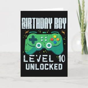 Birthday Boy Level 10 Unlocked Gamer Controller 10 Card