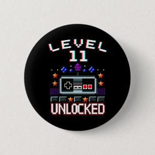 Birthday Boy Level 11 Unlocked Funny Video Game Ga 6 Cm Round Badge
