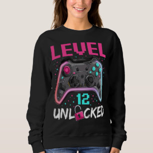 Birthday Boy Level 12 Unlocked 12 Years Old Gamer Sweatshirt