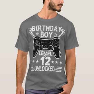 Birthday Boy Level 12 Unlocked 12th Birthday Video T-Shirt