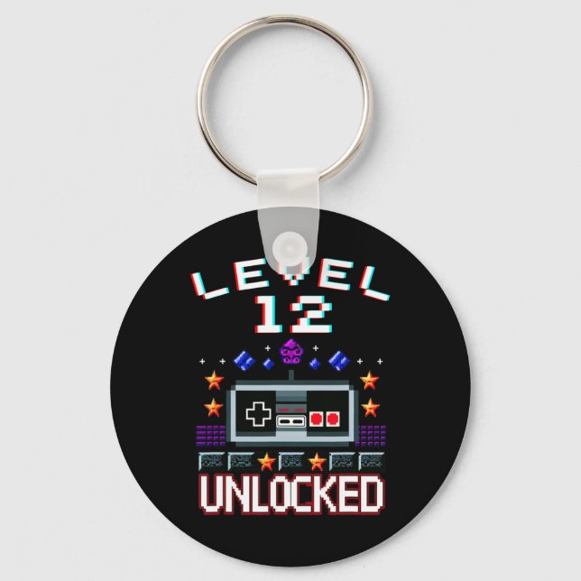 Birthday Boy Level 12 Unlocked Funny Video Game Ga Key Ring (Front)