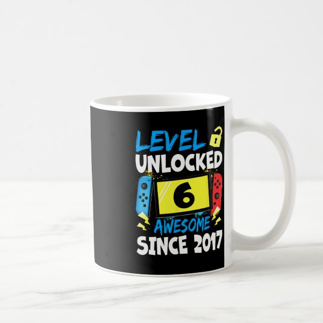 Birthday Boy Level 6 Unlocked Awesome 2017 Video G Coffee Mug (Right)