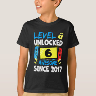 Birthday Boy Level 6 Unlocked Awesome 2017 Video G T-Shirt
