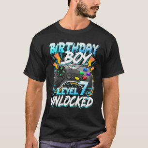 Birthday Boy Level 7 Unlocked Video Game Birthday  T-Shirt