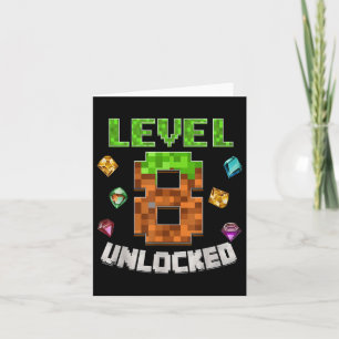 Birthday Boy Level 8 Unlocked 8th Birthday Game Pi Card