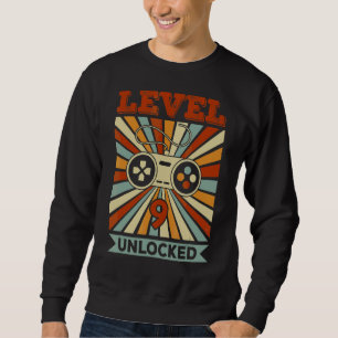 Birthday Boy Level 9 Unlocked Video Game Birthday Sweatshirt