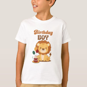 Birthday Boy Lion T-Shirt - Cute Jungle Lion Kids 