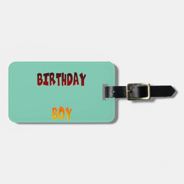 Birthday Boy Luggage Tag (Front Horizontal)