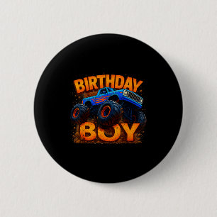 Birthday Boy Monster Truck Funny Family Matching  6 Cm Round Badge