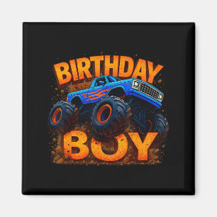 Birthday Boy Monster Truck Funny Family Matching  Magnet