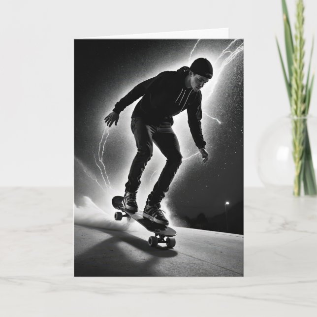Birthday Boy On a Skateboard Card (Front)