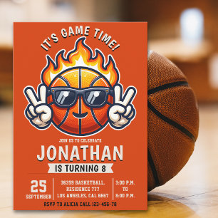 Birthday Boy party with a basketball Ball theme Invitation