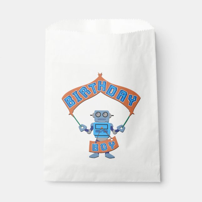 Birthday Boy Robot     Favour Bags (Front)