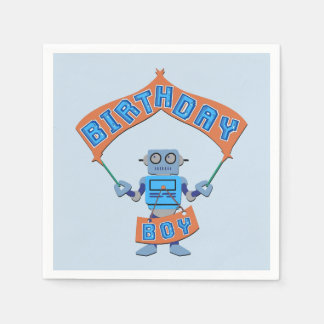 Birthday Boy Robot Napkin