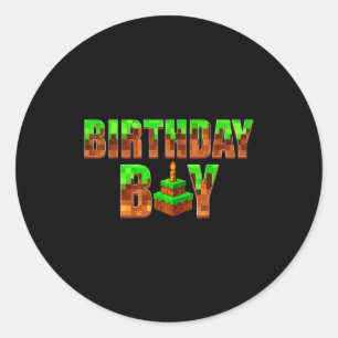 Birthday Boy Shirt Happy Birthday Video Game Xel K Classic Round Sticker