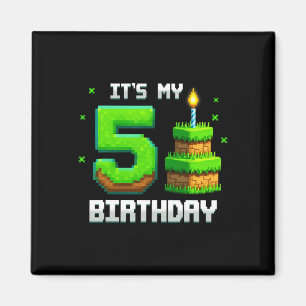Birthday Boy Shirt It's My 5th Birthday Funny Game Magnet