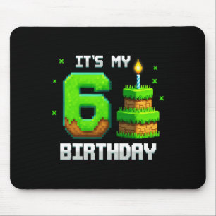 Birthday Boy Shirt It's My 6th Birthday Funny Game Mouse Pad