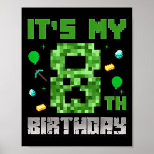 Birthday Boy Shirt Its My 8th Birthday Video Game Poster
