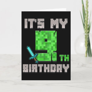 Birthday Boy Shirt It's My 9th Birthday Gamer Pixe Card