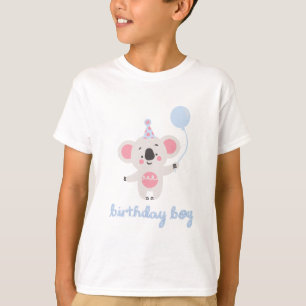 Birthday Boy Teddy Bear Holding A Balloon T-Shirt