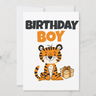 Birthday Boy Tiger Invitation Editable