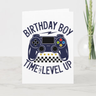 Birthday Boy Time to Level Up Card
