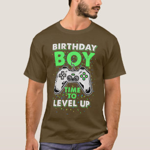 Birthday Boy Time To Level Up Funny Gaming Boys T-Shirt