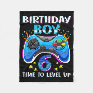 Birthday Boy Time To Level Up Gamer Video Game 6 Y Fleece Blanket
