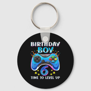 Birthday Boy Time To Level Up Gamer Video Game 6 Y Key Ring