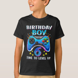 Birthday Boy Time To Level Up Gamer Video Game 6 Y T-Shirt