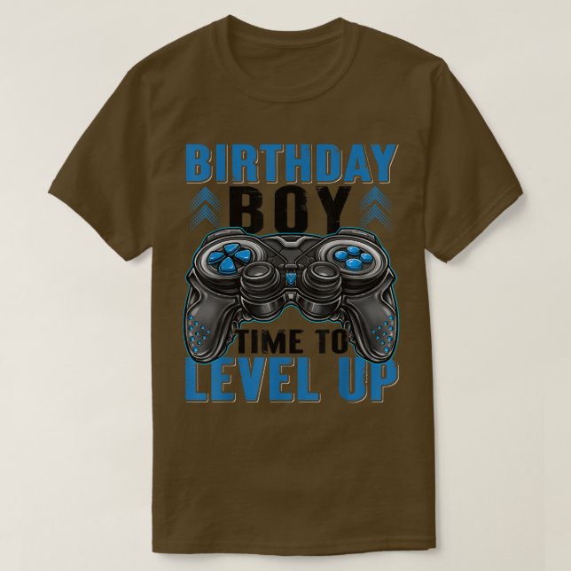 Birthday Boy Time to Level Up Gaming Birthday Boys T-Shirt (Design Front)