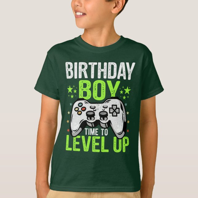 Birthday Boy Time to Level Up Gift Boys T-Shirt (Front)