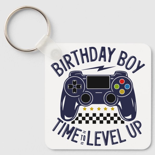 Birthday Boy Time to Level Up Key Ring (Front)