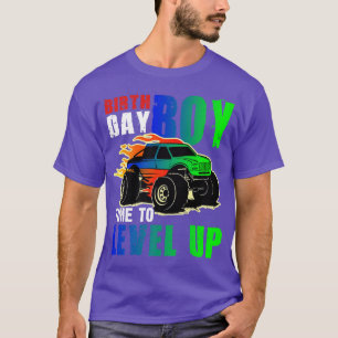 Birthday Boy Time to Level Up Monster Truck Birthd T-Shirt