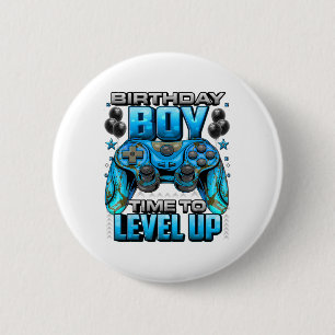 Birthday Boy Time To Level Up Shirt Video Gamer Bi 6 Cm Round Badge