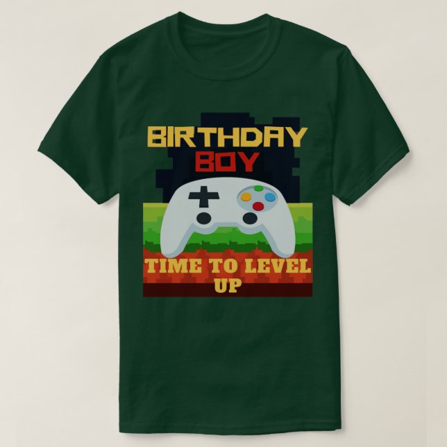 Birthday boy time to level up T-Shirt (Design Front)