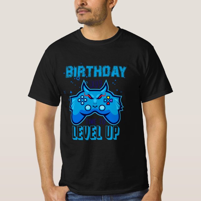 Birthday Boy Time to Level Up Video Game awsome T-Shirt (Front)
